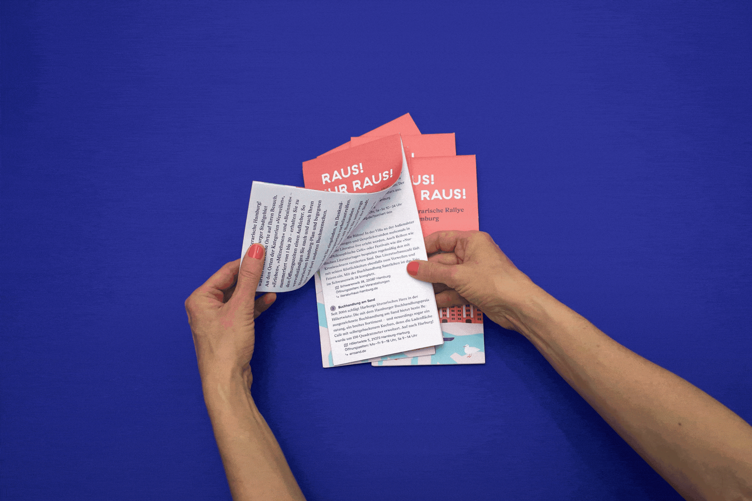 Raus! Nur Raus! Die literarische Rallye durch Hamburg, Literaturhaus Hamburg, Behörde für Kultur und Medien Hamburg